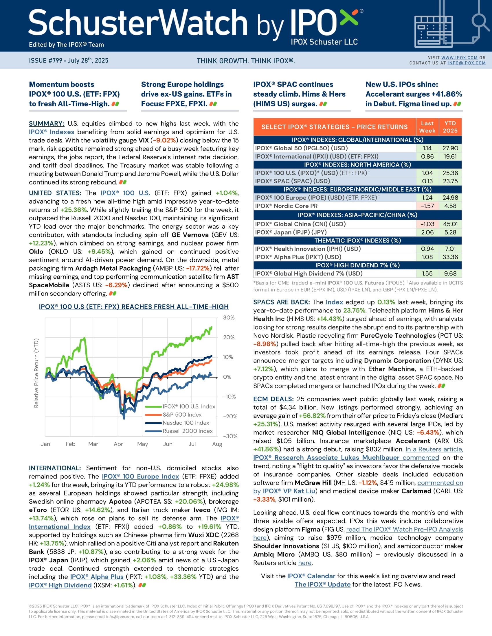 Front page of SchusterWatch #799 (7/28/2025)