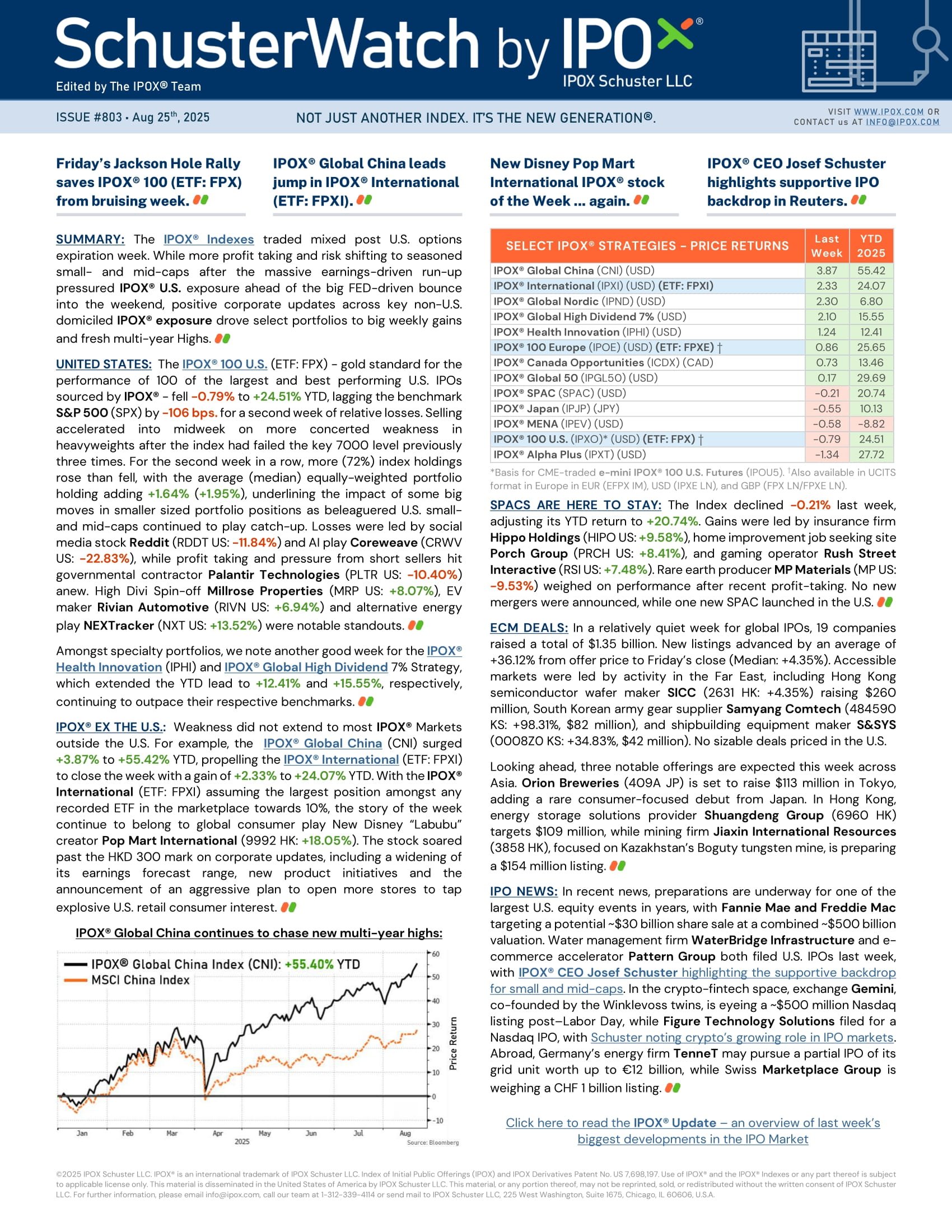 Front page of SchusterWatch #803 (8/23/2025)