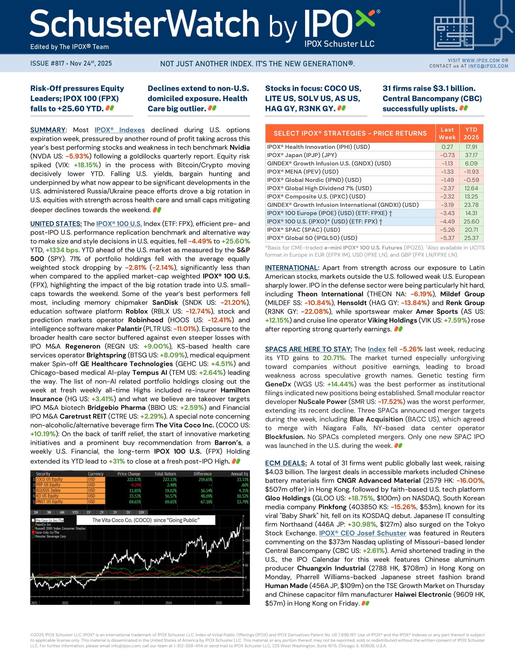 Front page of SchusterWatch #817 (11/24/2025)