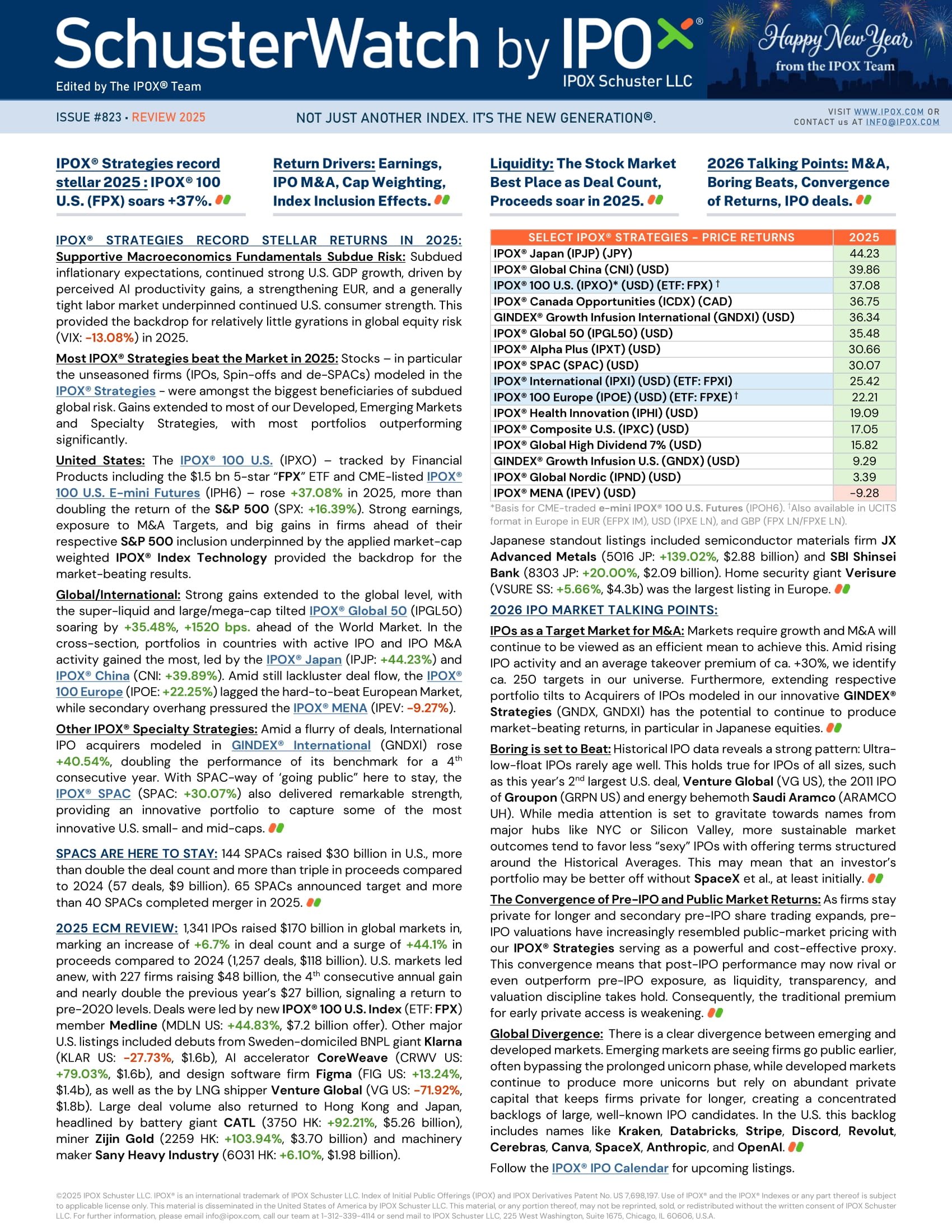 Front page of SchusterWatch #823 - Review 2025