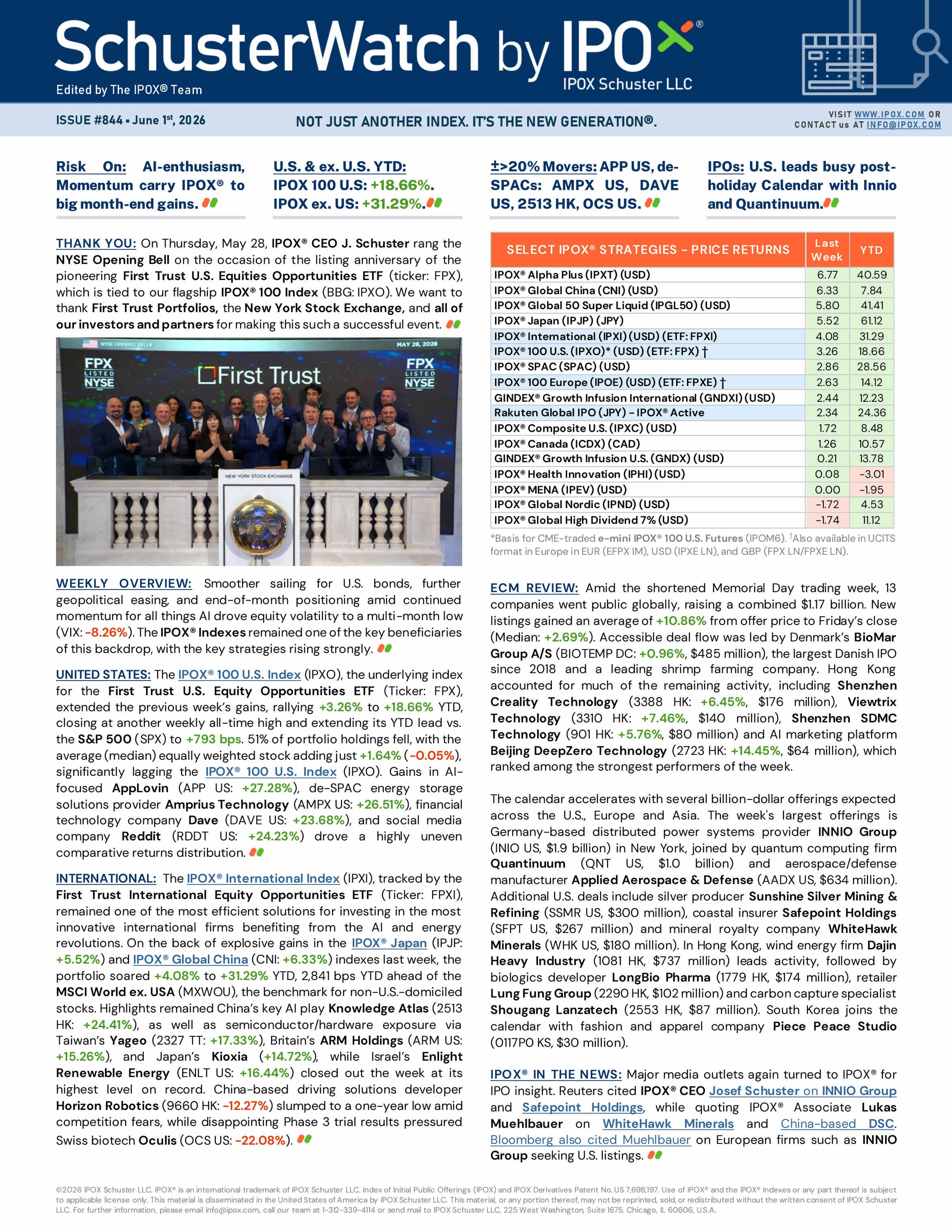 Front page of SchusterWatch #844 (6/1/2026)