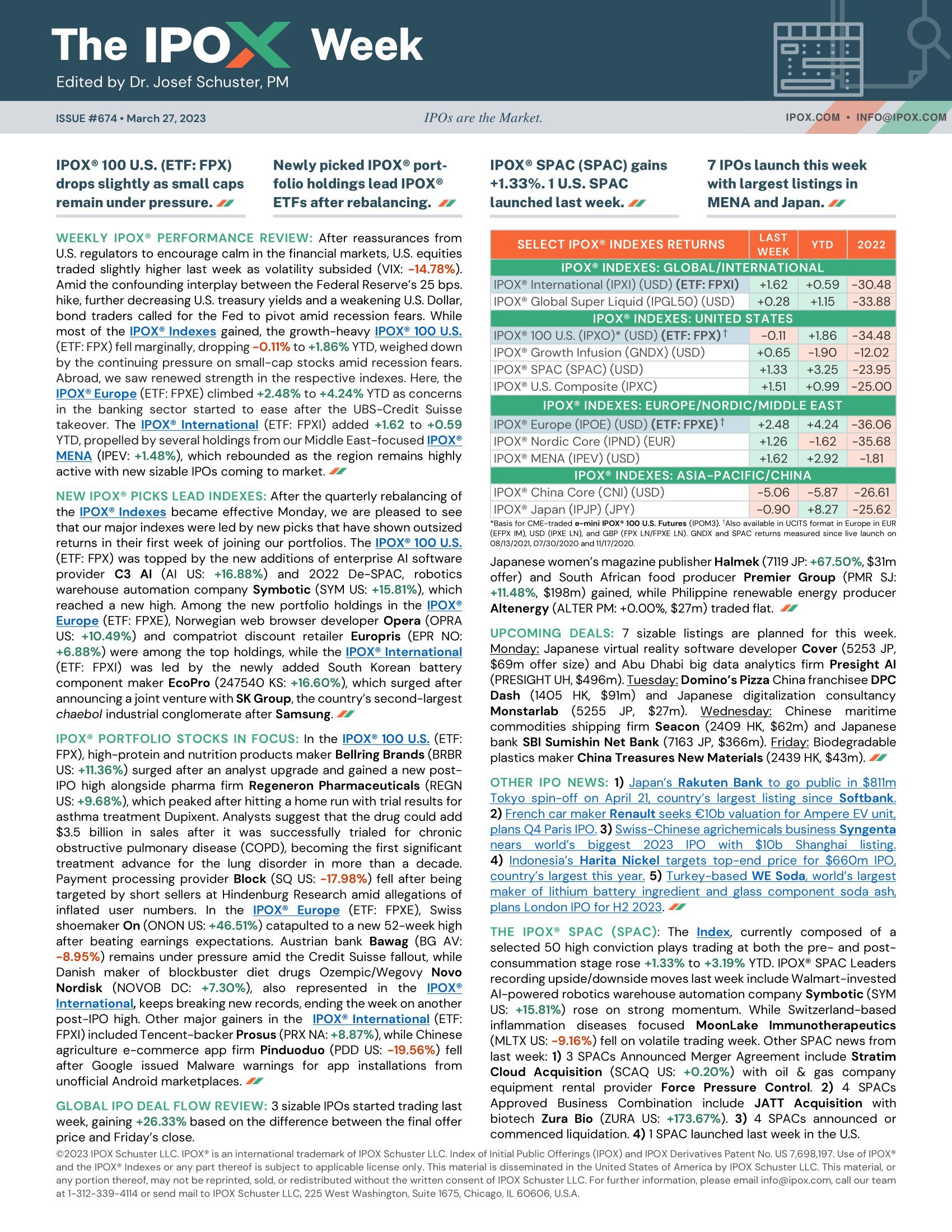 Front page of The IPOX® Week #674
